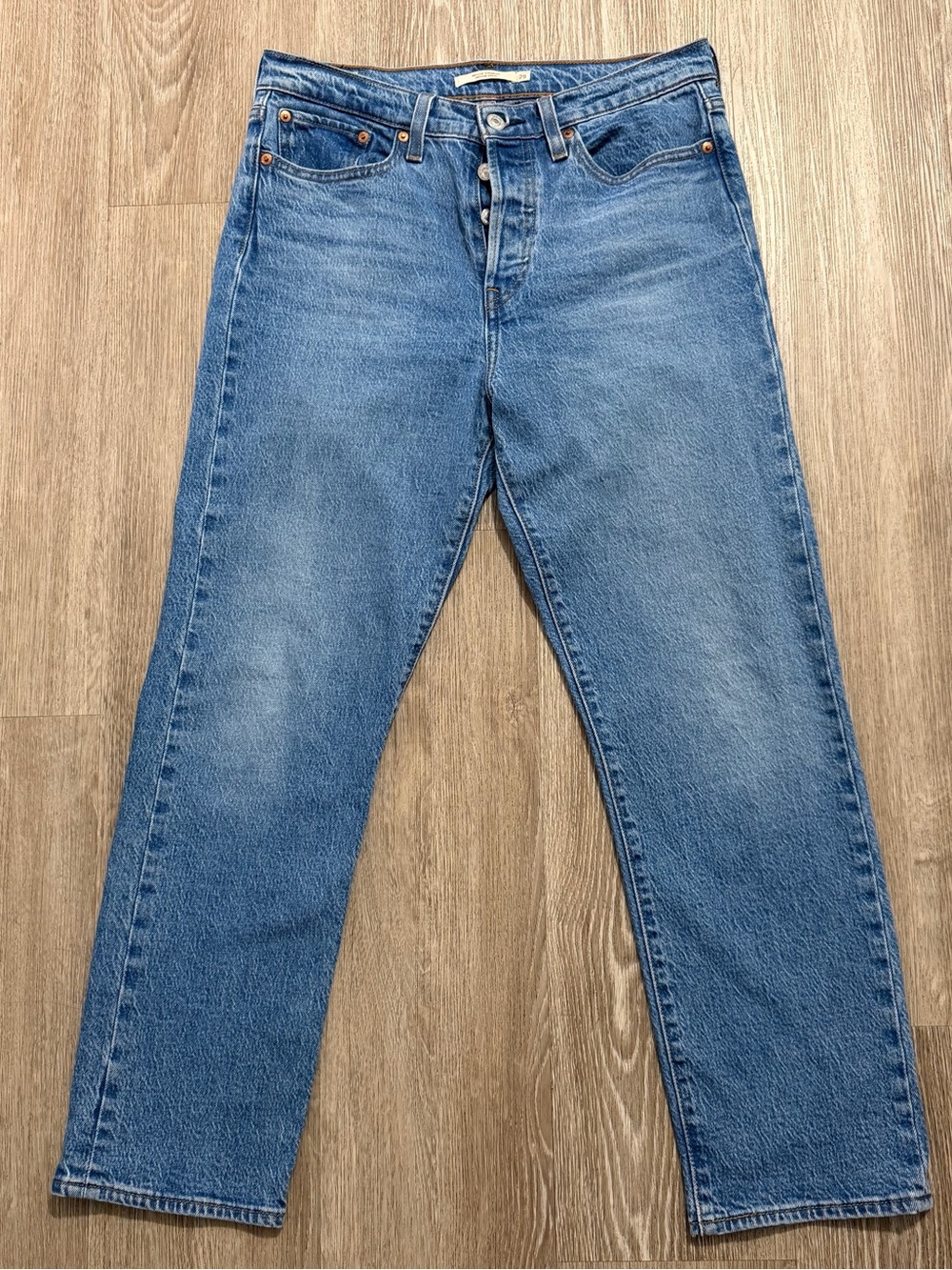 Levi’s Premium Women’s Wedgie Straight Jeans W29 L28 Blue High Rise Button Fly